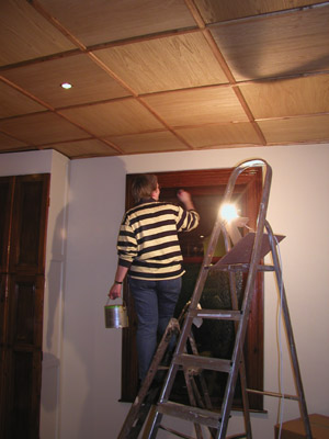 Staining the side window